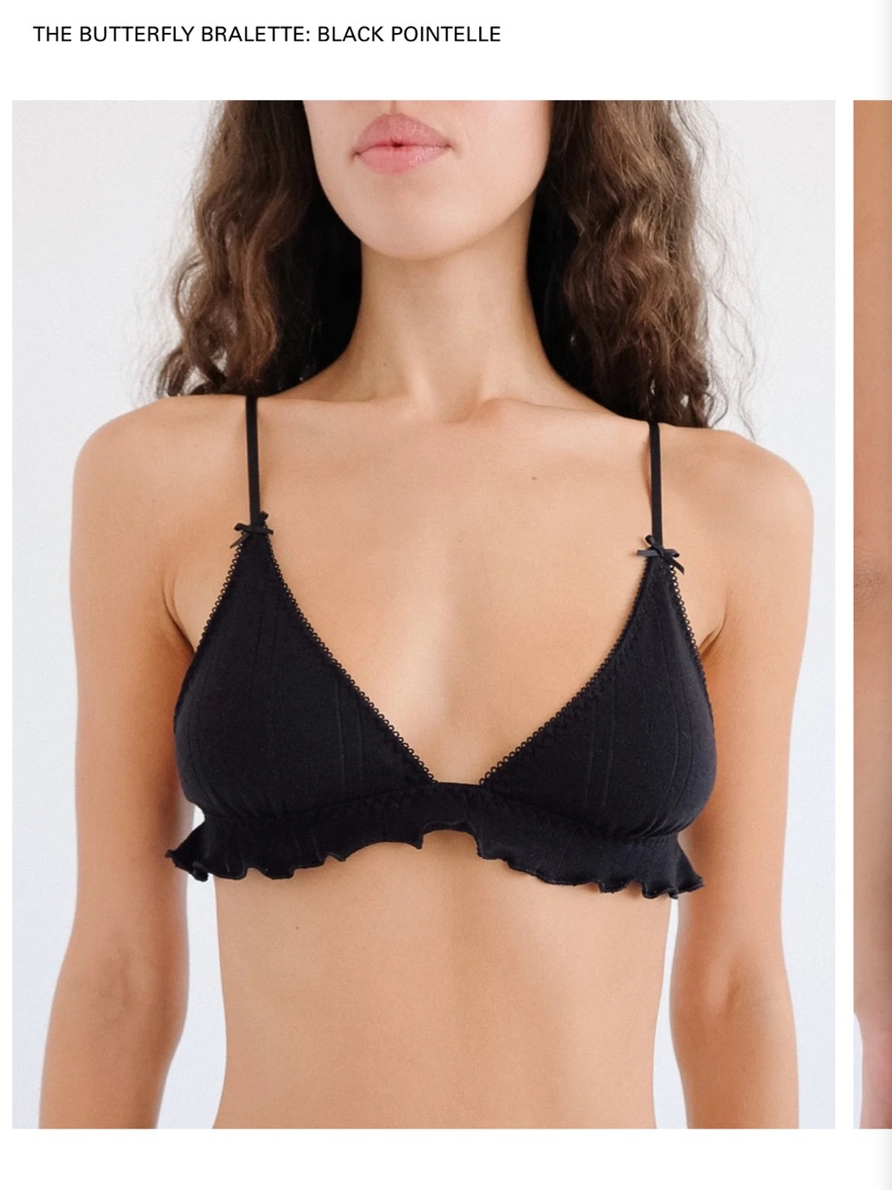 Cou Cou Intimates The Butterfly Bralette - Black Pointelle size large